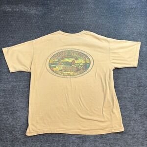 Newport Blue Island Spirits Rum Tropical Graphic T-Shirt Mens XL Tan Y2K Humor